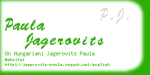 paula jagerovits business card